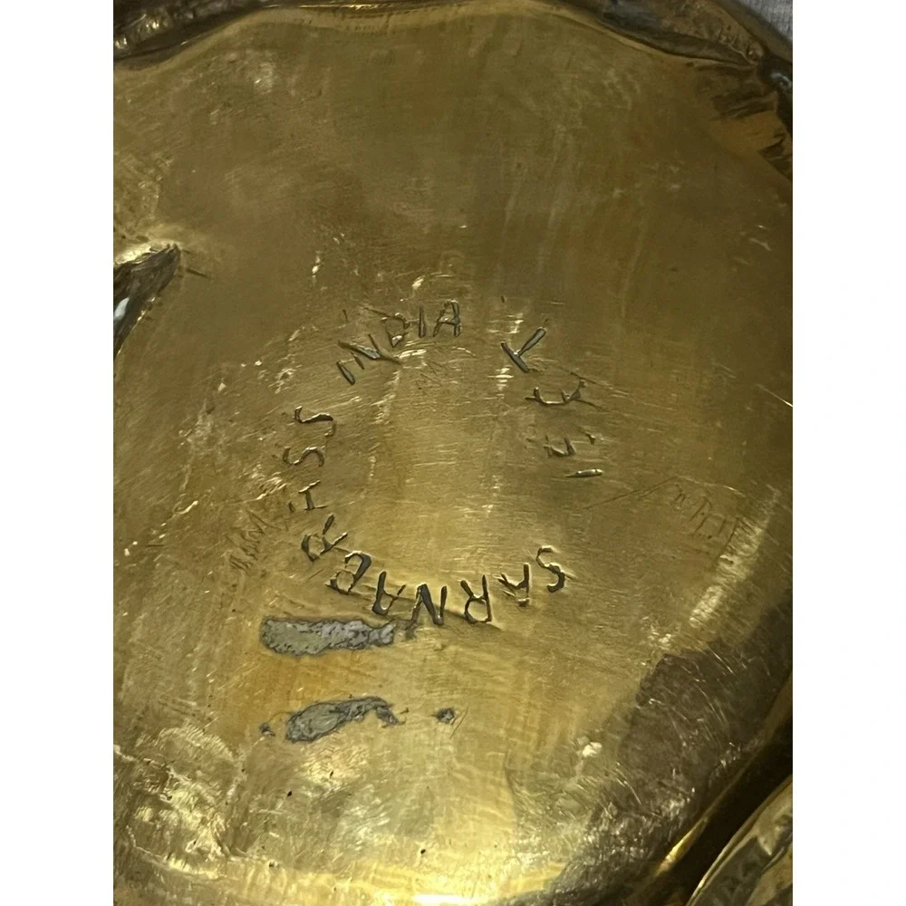 Vintage Sarna Brass 156T Brass Decorative Plate dish 2 fish